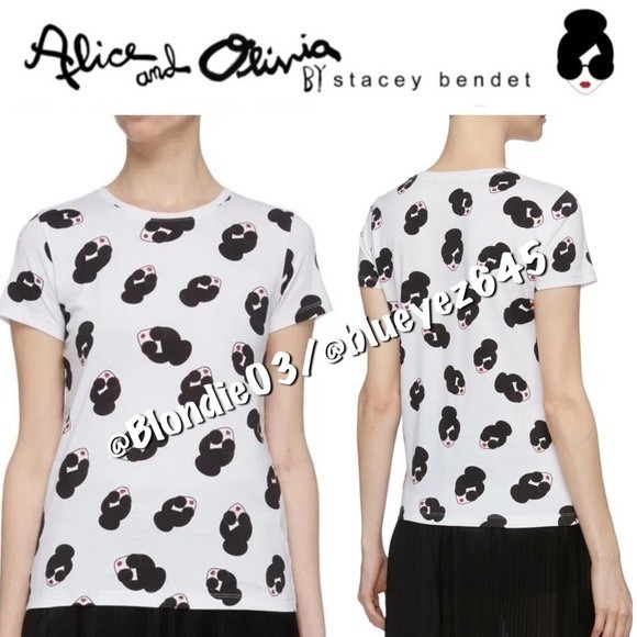 Rylyn Tulle Sleeve Crewneck T-Shirt Rose - Alice + Olivia